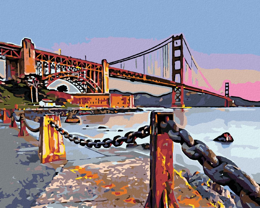 Zuty - Malen nach Zahlen - AM MEER UNTER DER BRÜCKE, 40x50 cm, ohne Keilrahmen