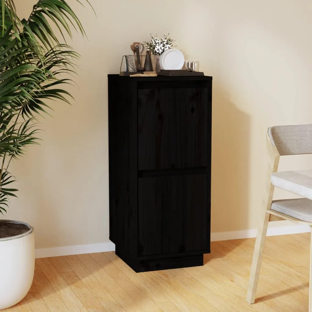 Credenza Nera vidaXL 75cm Legno di Pino - Mobile Robusto da Montare