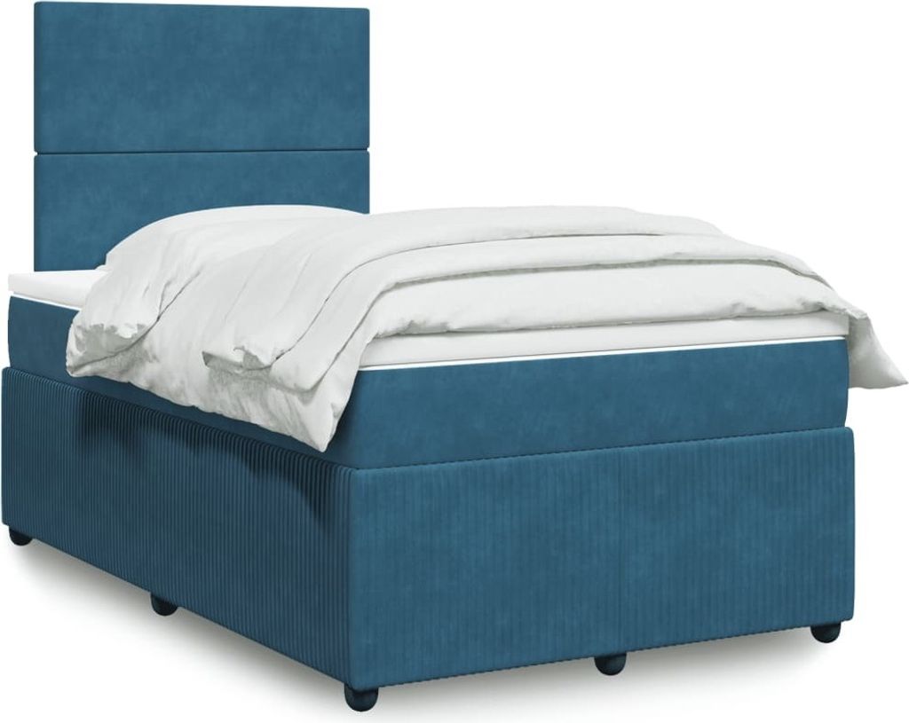 Eleganten-Stil Boxspringbett mit Matratze Dunkelblau 120x200 cm Samt,85,3 Kg cloris9482230