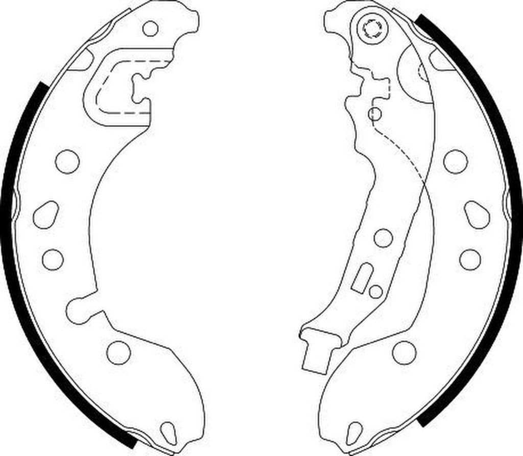 Bremsbackensatz Ø 203 mm 38 mm HELLA für u.a. RENAULT TWINGO