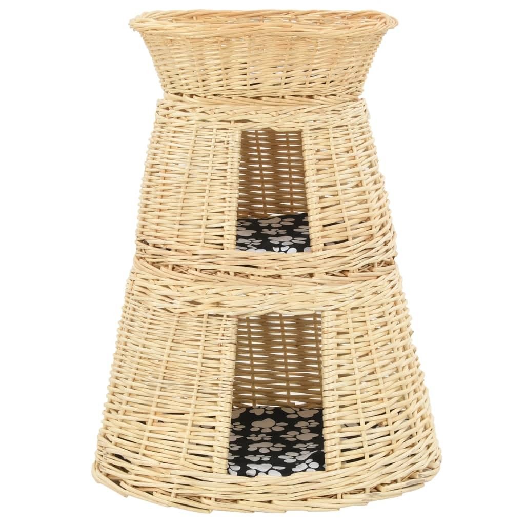 "SALE 2026"Kratzbäume - Braun 3-tlg. Katzenkorb-Set mit Kissen 47x34x60cm Natur Weide Stabli Möbel4003234