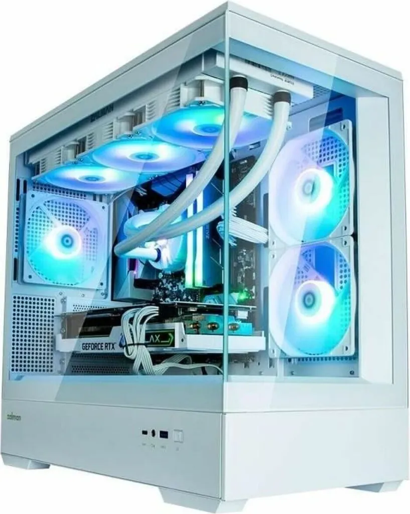Boîtier PC Zalman P30 White Mini Tower avec trois ventilateurs ARGB