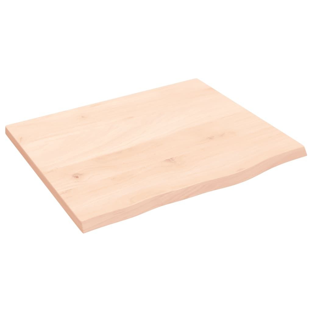Tischplatte 60x50x2 cm Massivholz Eiche Unbehandelt