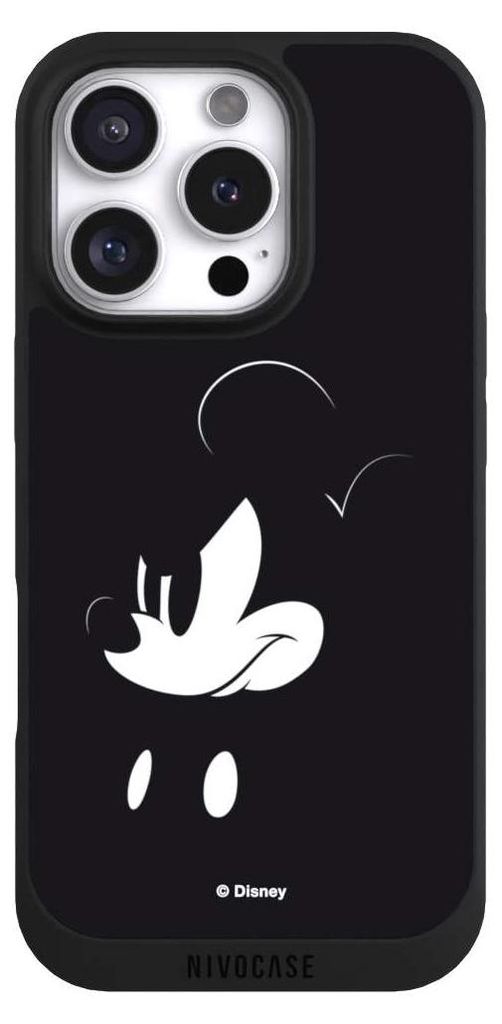 NIVOCASE Handyhülle für Apple iPhone 16 Pro Hülle NIVOpure Case Schwarz Disney Mickey Mouse Offizielles Lizenzprodukt
