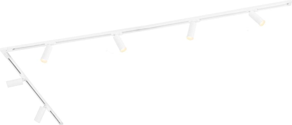 Ledvion - Schienensystem lampen, 3m, 1-Phasen, 3W, inklusive 6x GU10 LED , Weiss, 2700K, 6-flammig Spot, spotlight, deckenspot, deckenstrahler, str...