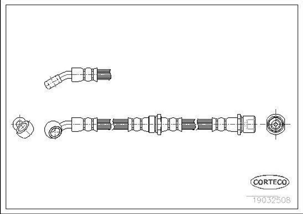 CORTECO 19032508 Bremsschlauch Hinten für SUBARU FORESTER (SF)