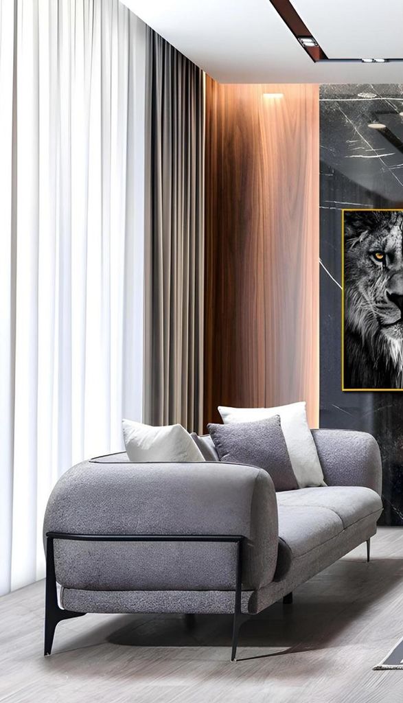 Weiß-Graue Sofas Designer Wohnzimmer Garnitur Ecksofa 3-Sitzer Sessel
