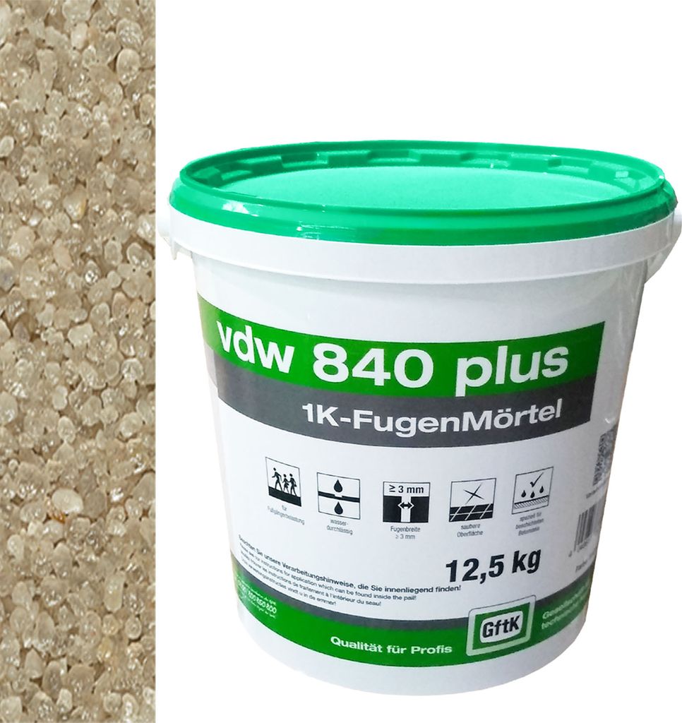 VDW 840 Plus 1K Fugenmörtel, natur, 12,5 kg Produktbild 