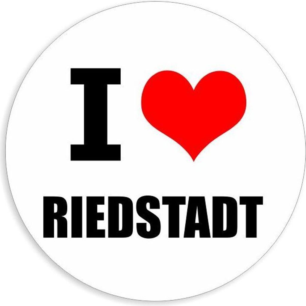 Kiwistar - Autoaufkleber - 5x5 cm - außen klebend - I love Riedstadt für Auto, Laptop, Fahrrad, LKW, Motorrad Aufkleber mehrfarbig Sticker Decal