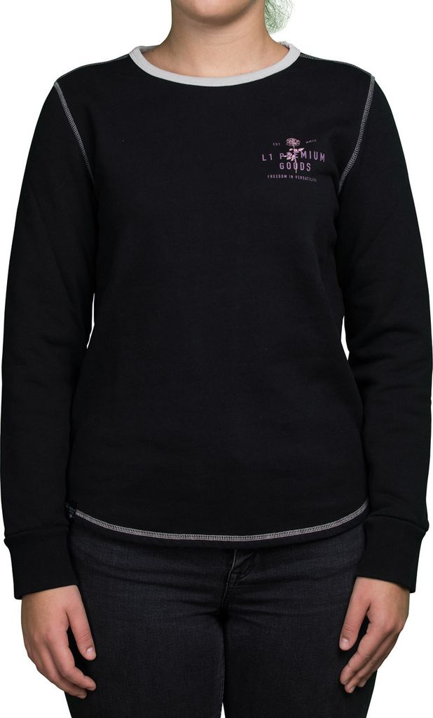 L1 Damen Sweatshirt BRISTOL W CREW ́21, Größe:S, Farben:black