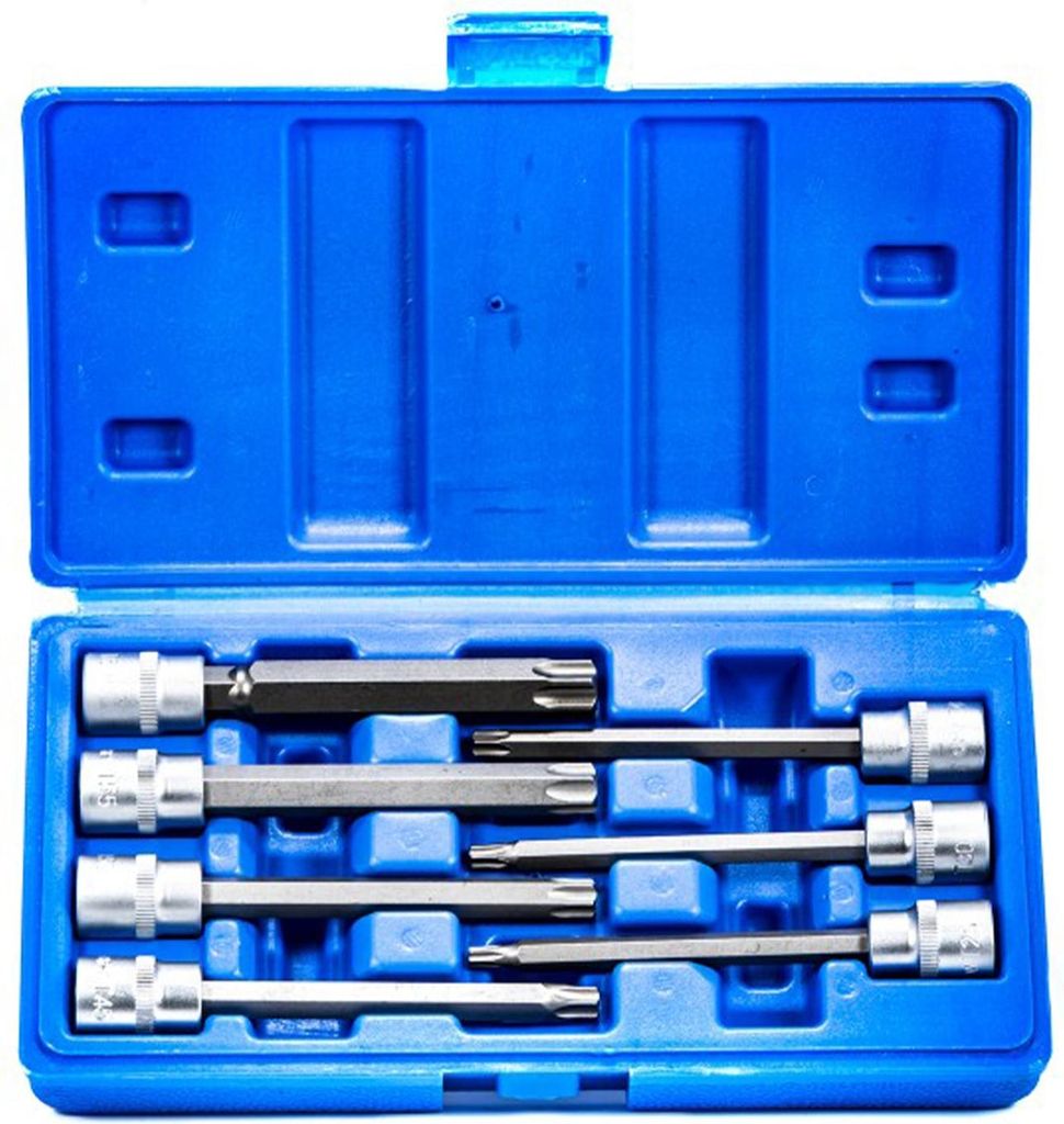 Set-kit di chiavi a bussola Torx extra lunghe  3/8", da T25 Immagine del prodotto 