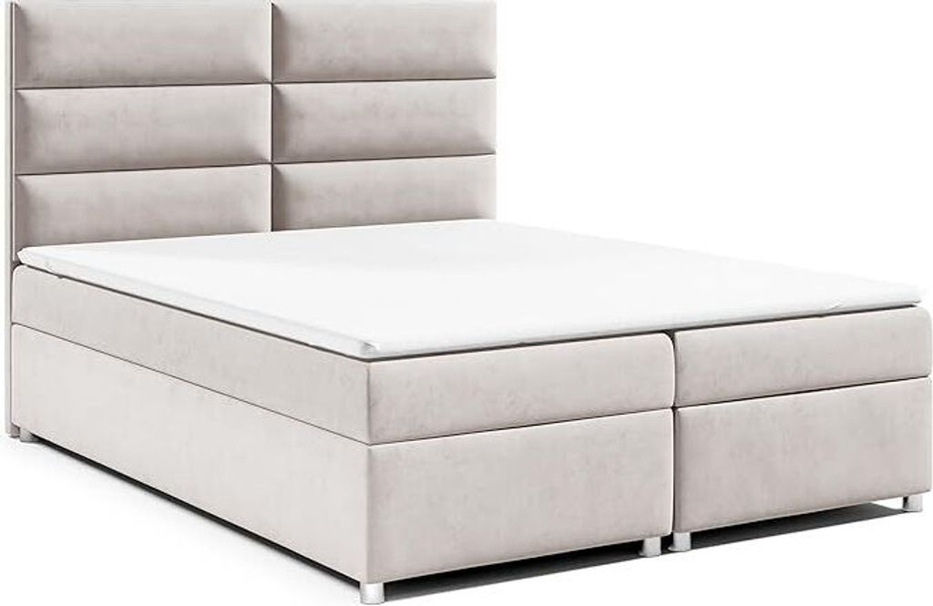Best for Home Boxspringbett mit Bettkasten Trinity K-4 Bonellfederkern inkl. Topper, mit Lieferung 160x200-Creme