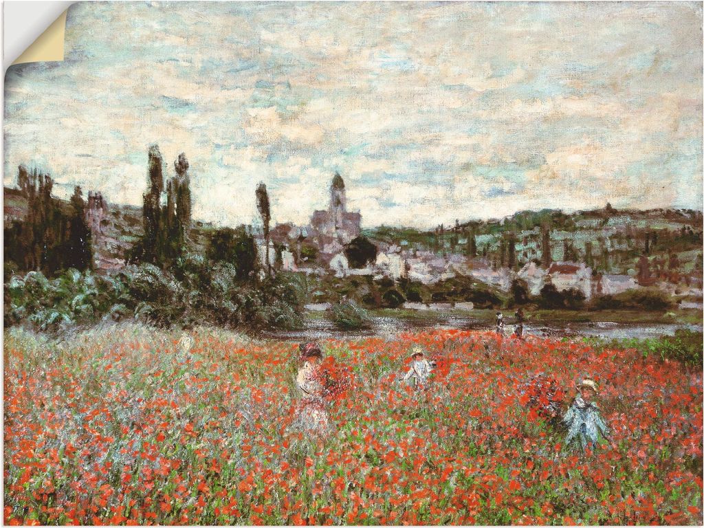 ARTland Wandbild, selbstklebend Mohnfeld bei Vetheuil. Ca.1880 Größe: 80x60 cm