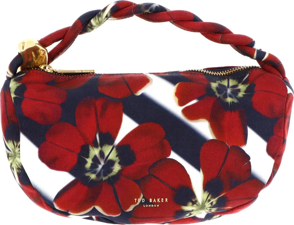 Sac Hobo Femme en Satin Rouge Imprimé Ted Baker Isli Chic et Spacieux