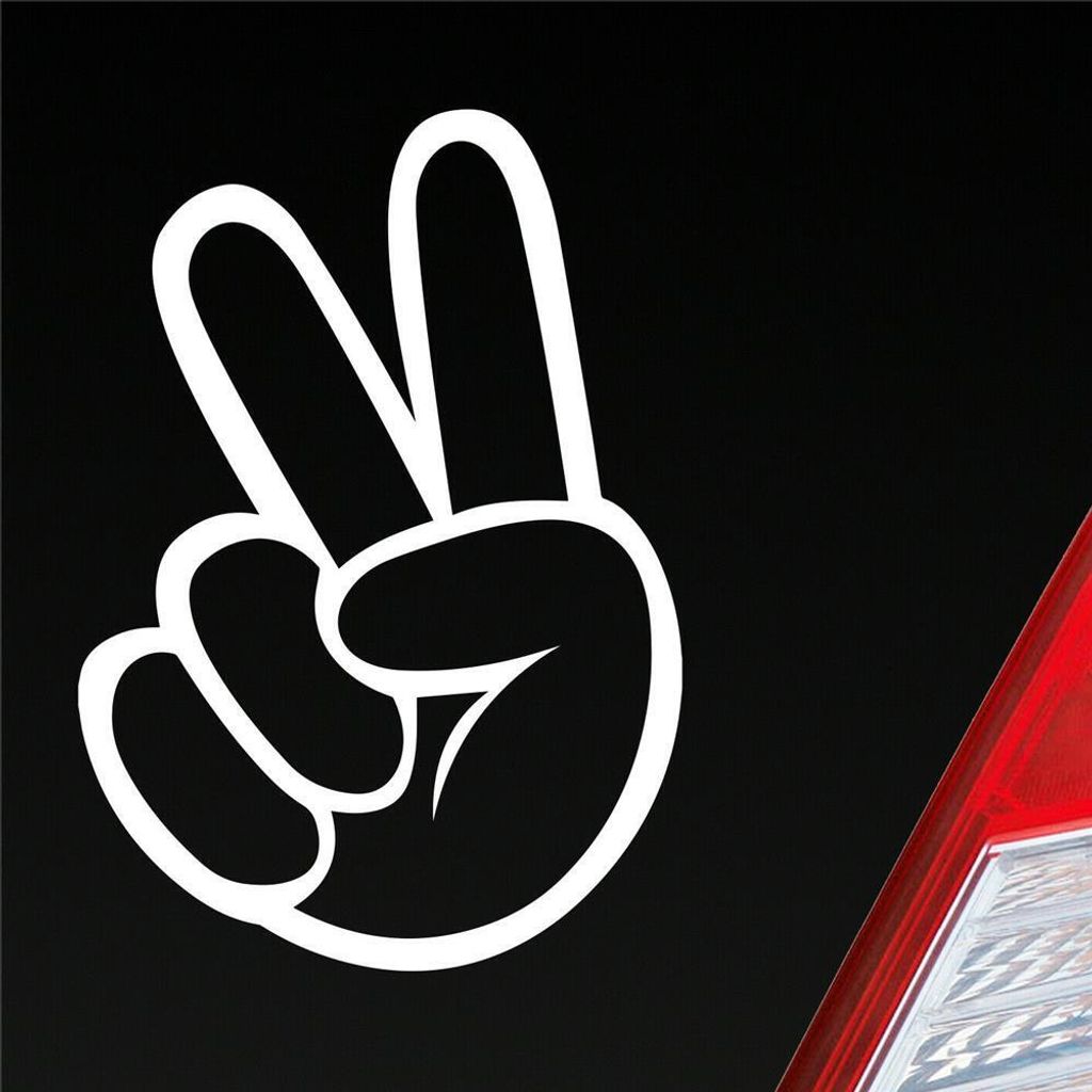 Auto Aufkleber Peace Shocker Zeichen Tuning 10x7 cm Weiss Matt Sticker Heckscheibenaufkleber