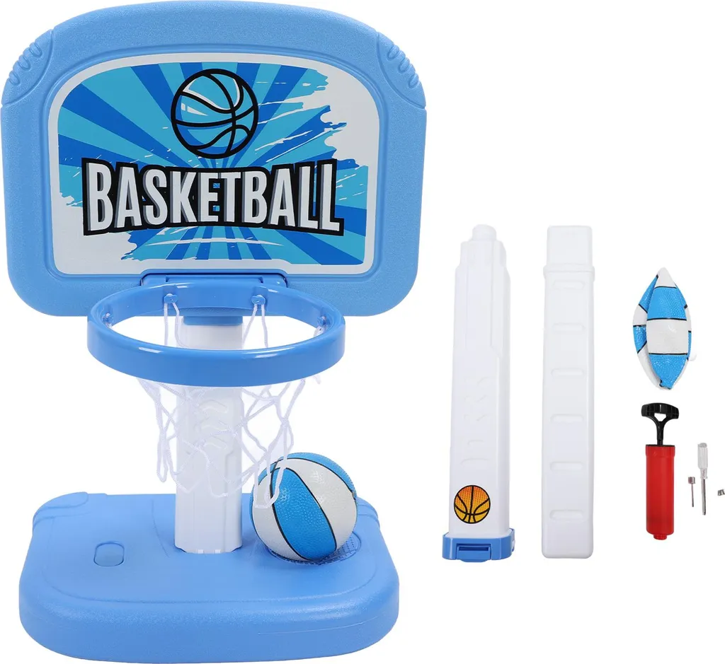 Panier de basket pour piscine réglable avec 2 ballons et pompe incluse