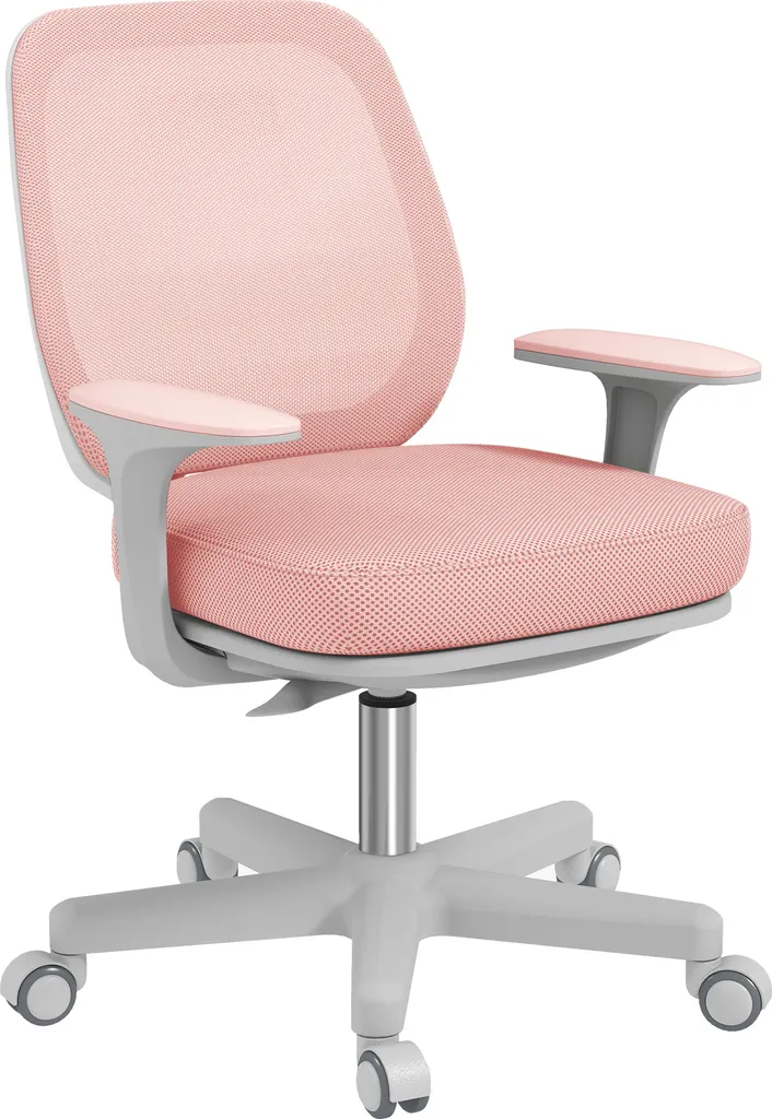 Fauteuil de Bureau Rose Réglable en Hauteur - Maille et Confort 120kg
