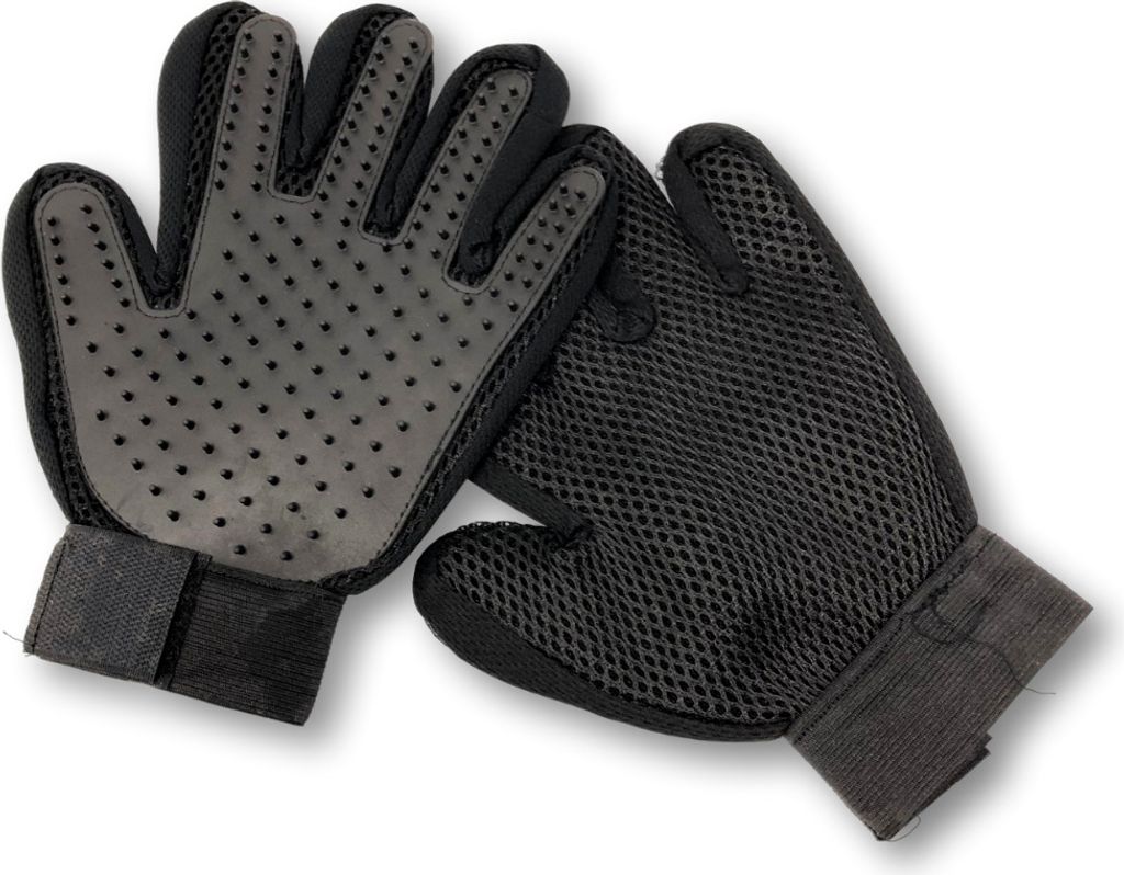 WEPO Haustier Fellpflegehandschuh - Bürsten Handschuh - Fellhandschuh schwarz