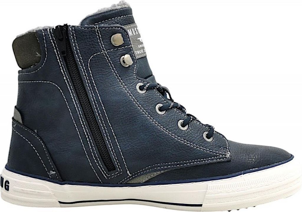 Botas de cordones para hombre, forradas, color azul, Imagen del producto 