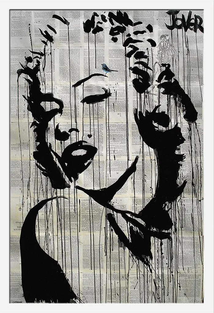 Poster Marilyn Monroe Loui Jover + Cornice Shinsuke MDF Bianco | Offerta