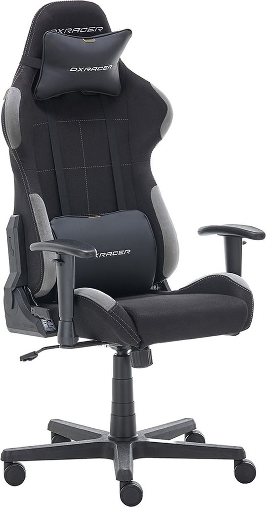 Gaming-Stuhl >DXRACER FORMULA< Armlehnen, Kopfpolster, Wippfunktion, schwarz/grau - 65x121x65cm B/H/T