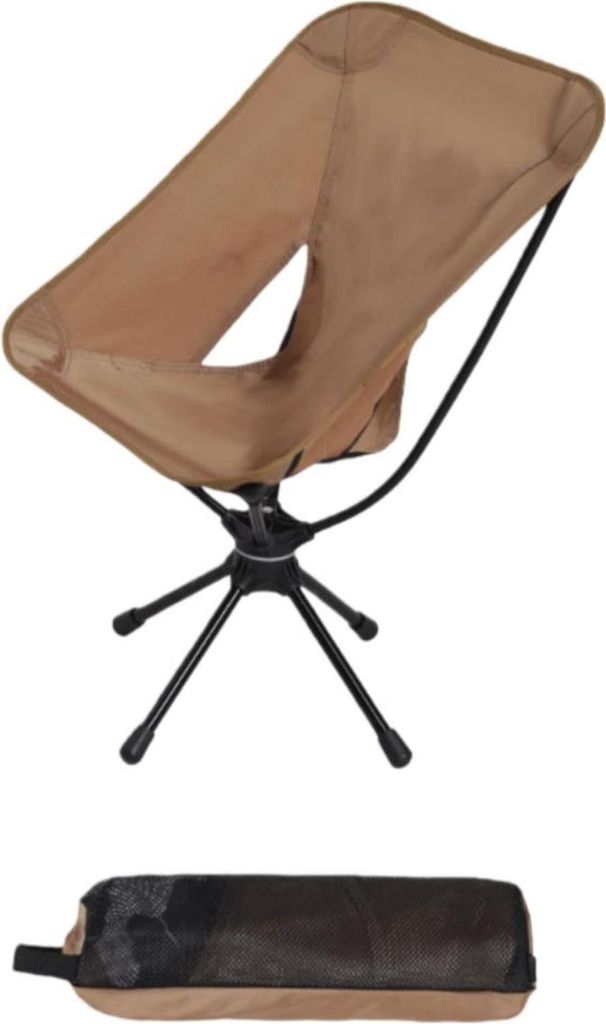 INF 360° Drehbarer Faltbarer Camping Mondstuhl - Tragbare Outdoor Sitzgelegenheit Khaki