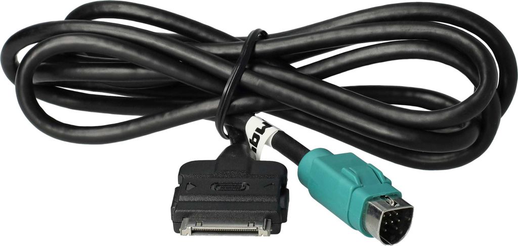 vhbw KFZ Audio Kabel kompatibel mit iPod, Alpine DVA-9861Ri, iDA-X001, iDA-X100, CDE-9882Ri, CDE-9880R, CDE-9881R/RB - Adapter, 14,2 cm Schwarz