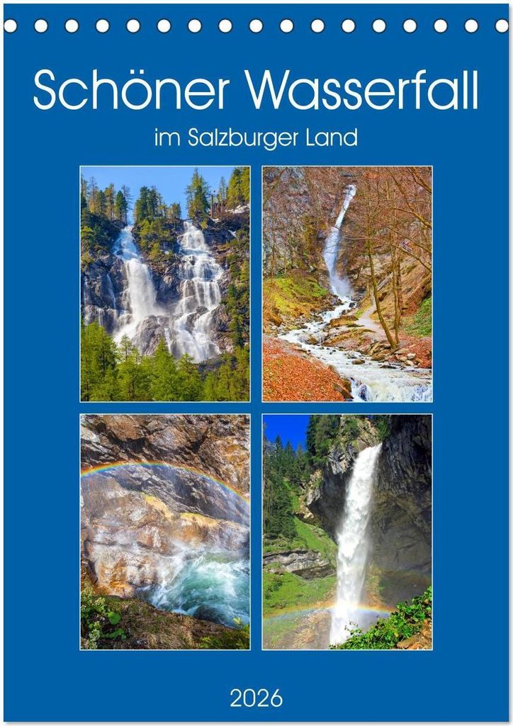 Schöner Wasserfall (Tischkalender 2026 DIN A5 hoch), CALVENDO Monatskalender