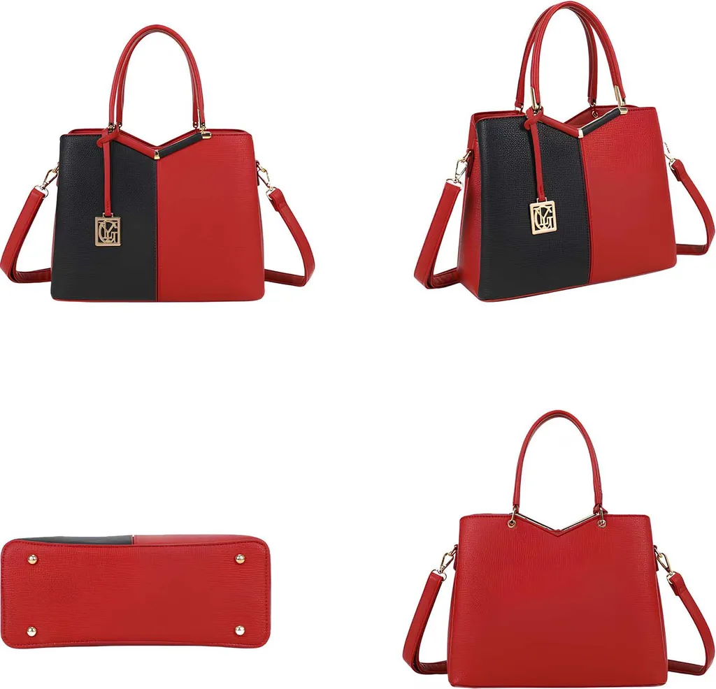 Gallantry Élisa Borsa a Mano e Spalla | Rosso e Nero Chic con Tracolla - 3