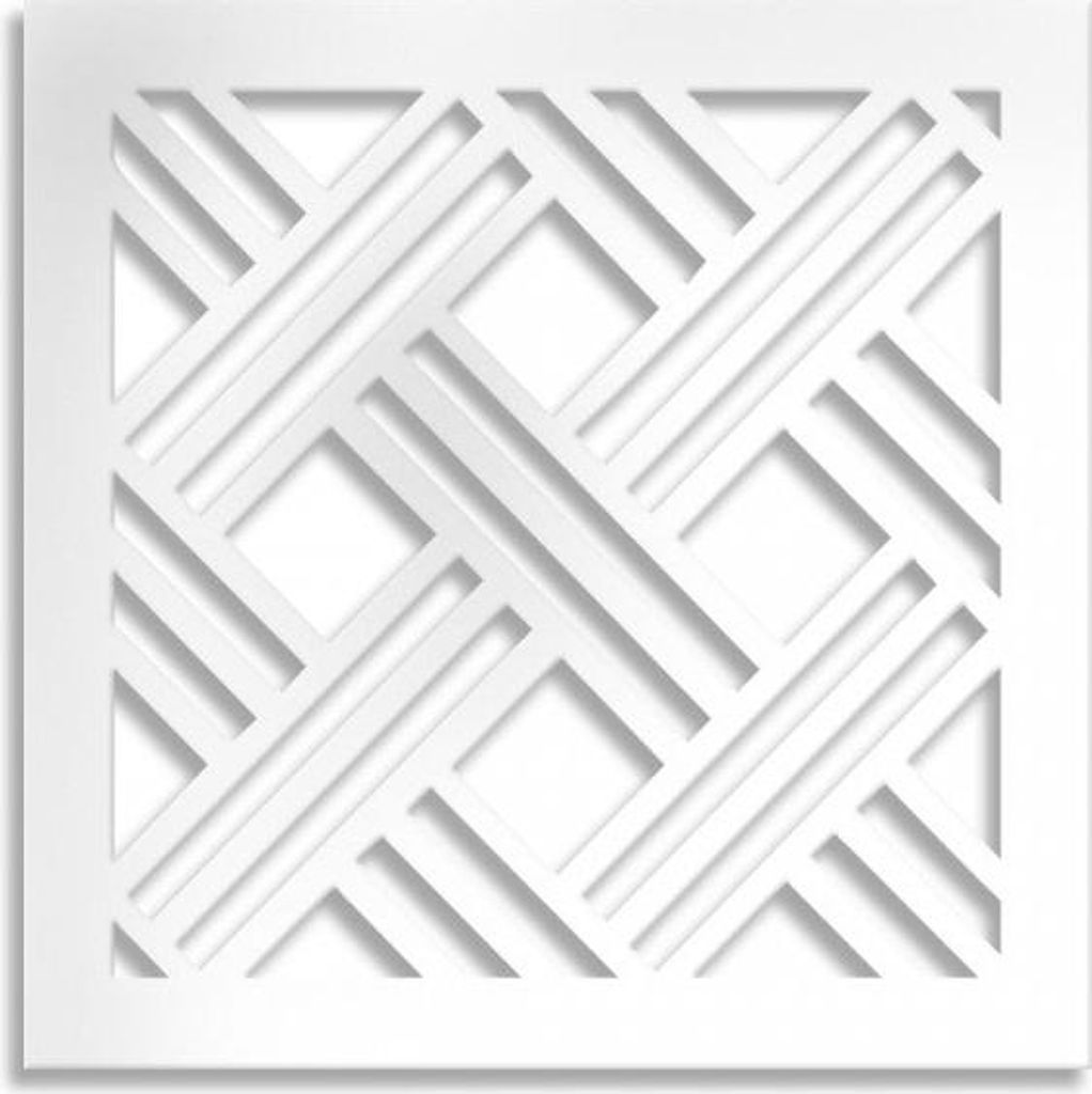 CLASSICAL D – Perforiertes PVC–Panel – spessore 10mm 98x98 cm weiß