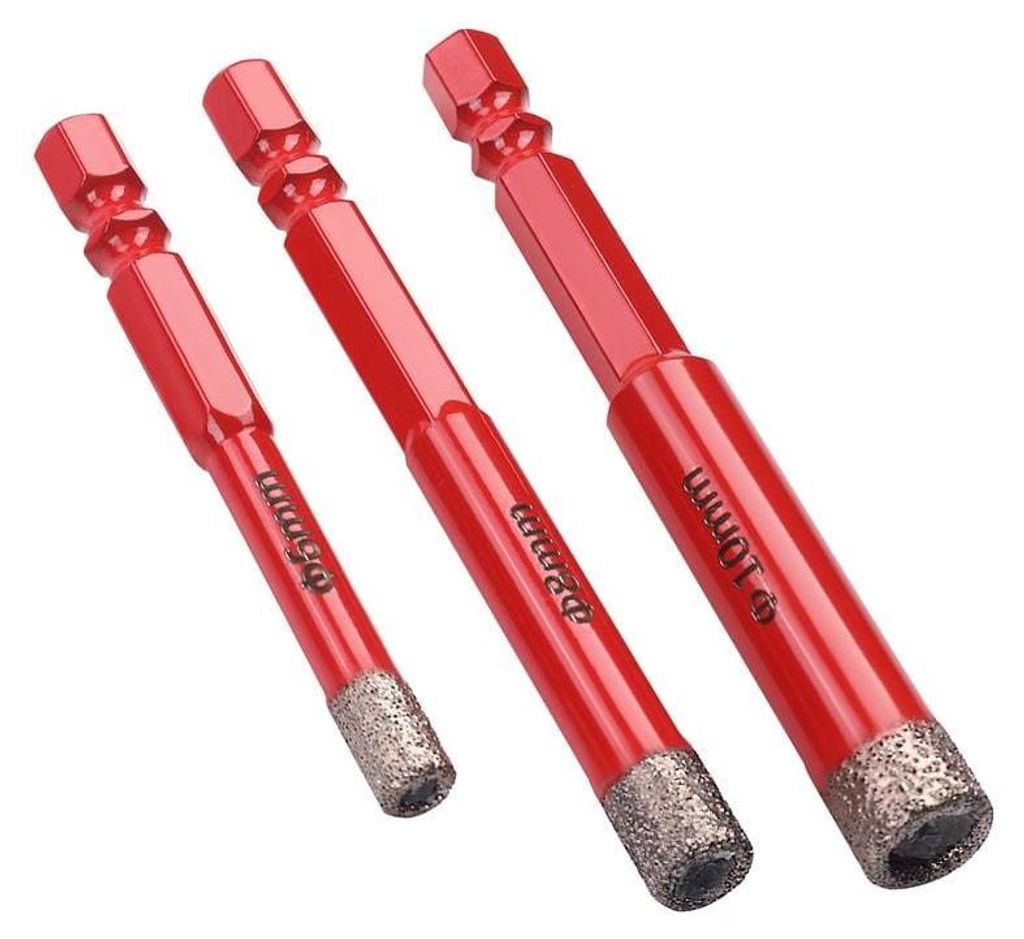 Set van drie diamantboorkopjes voor keramische tegels, Productafbeelding 