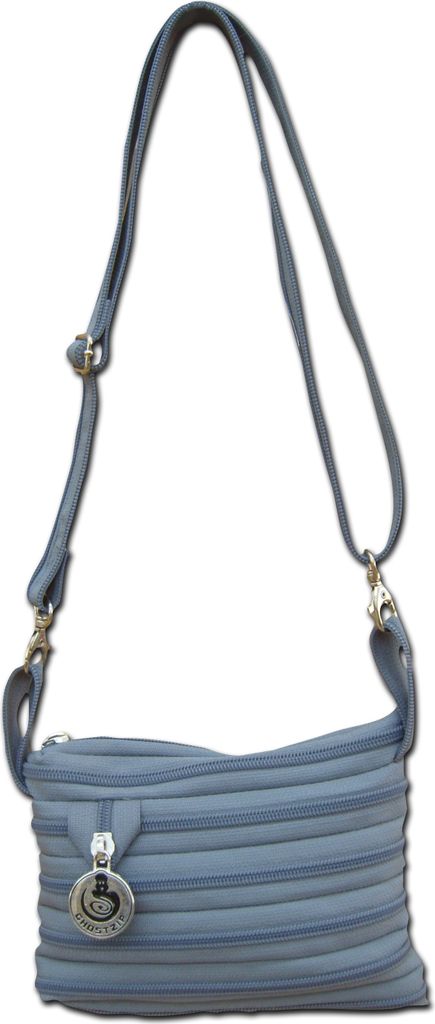 GHOSTZIP Handtasche Umhängetasche Henkeltasche Tasche Grau