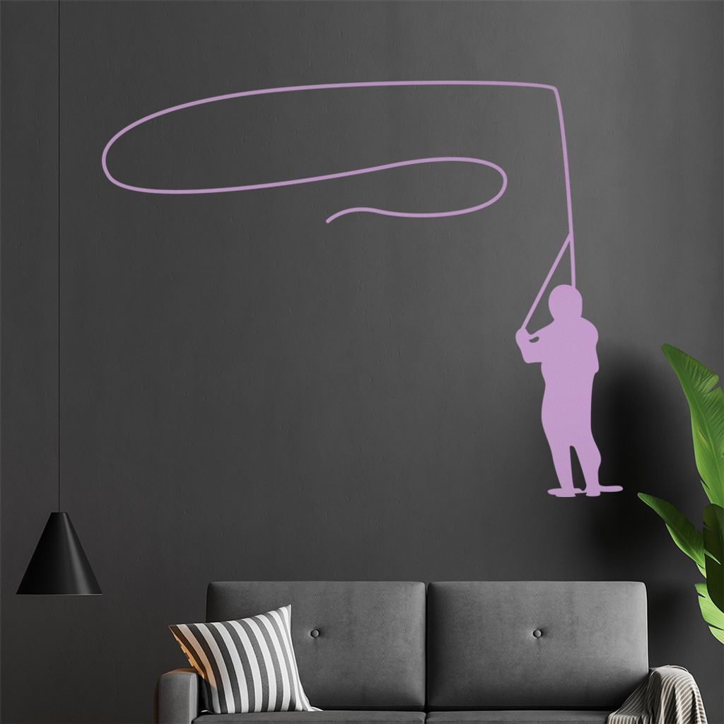 Angler Fliegenfischen Wandtattoo in 6 Größen - Wandaufkleber Wall Sticker - Dekoration, Küche, Wohnzimmer, Schlafzimmer, Badezimmer