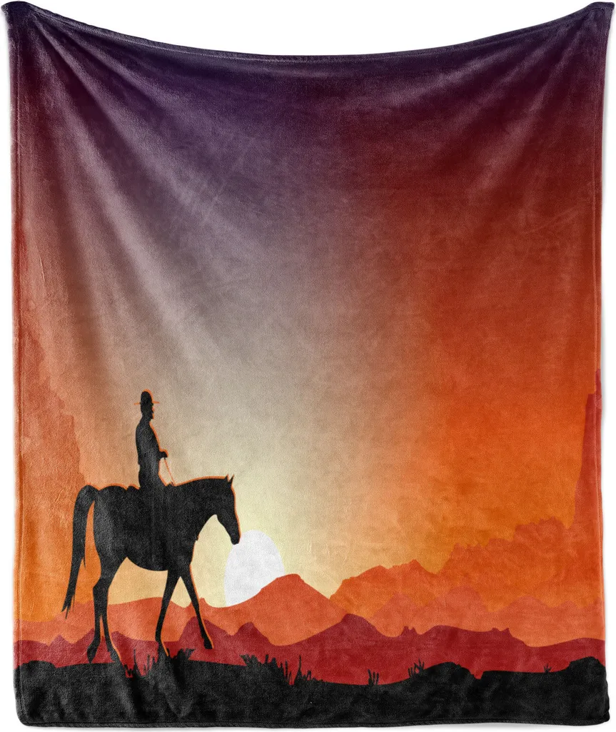 Plaid Divano Western Silhouette 175x230 cm - Abakuhaus Rosso Grigio