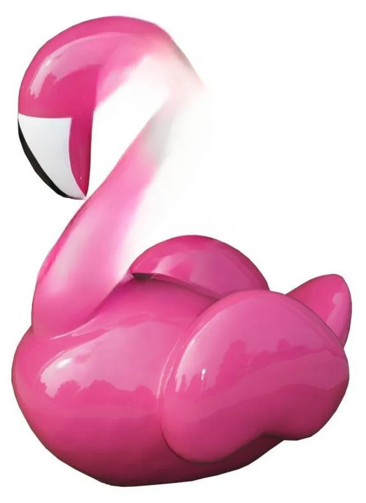 Statue Oiseau Rose Design - Figurine Décorative Finition Artisanale