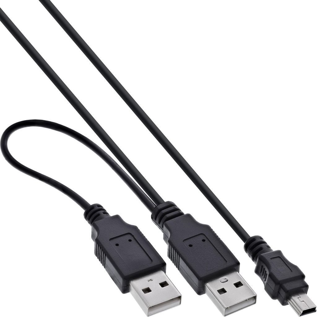 InLine USB Mini-Y-Kabel, 2x Stecker A an Mini-B Stecker Produktbild 