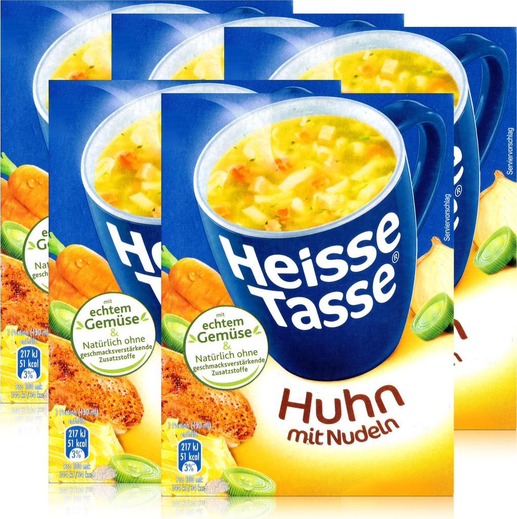 Heisse Tasse Huhn mit Nudeln 3 Beutel á 12,2g (5er Pack)