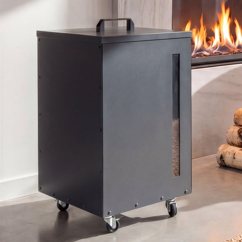 Pelletbehälter MCW-Q30, Pelletbox, Aufbewahrungsbox für z.B. Tierfutter, Sichtfenster Rollen 62x36x36cm anthrazit