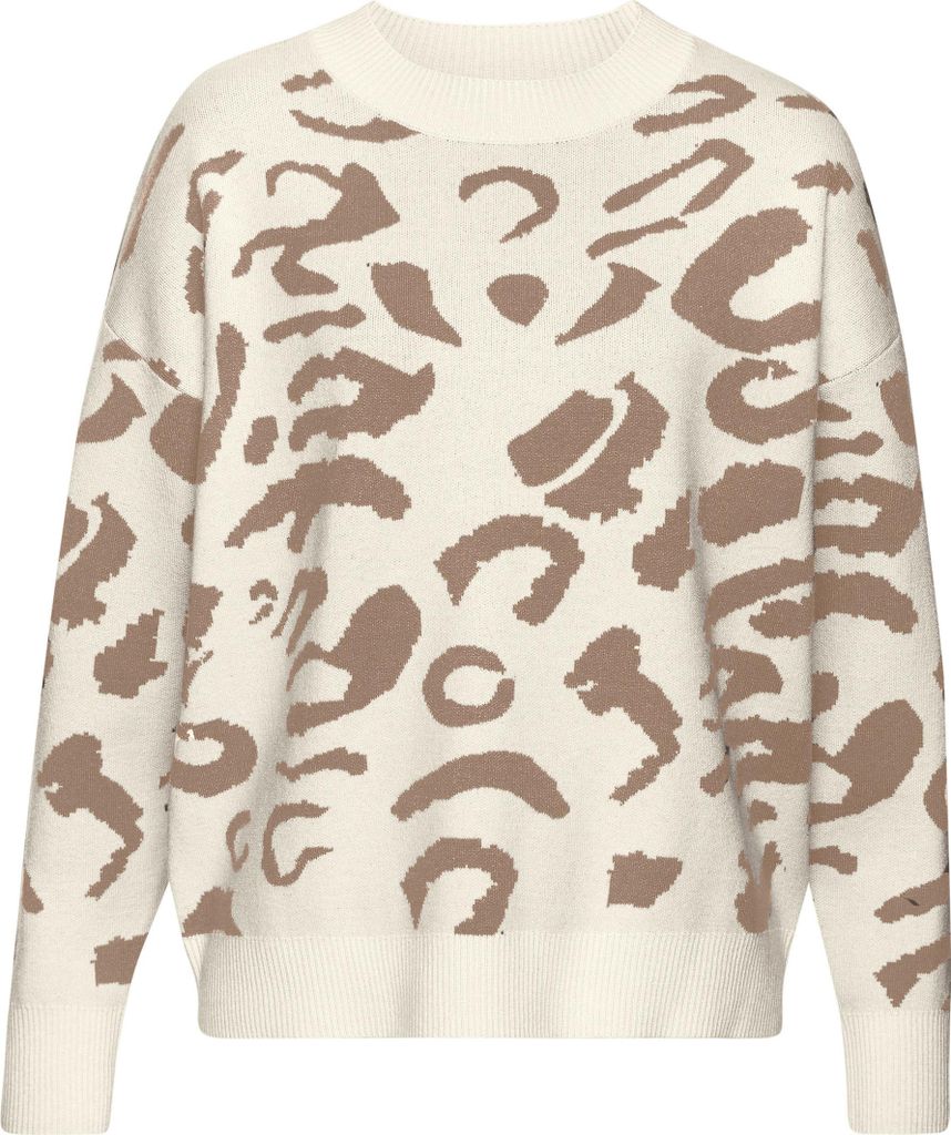 LASCANA Jacquardpullover creme-camelfarben Größe 32/34