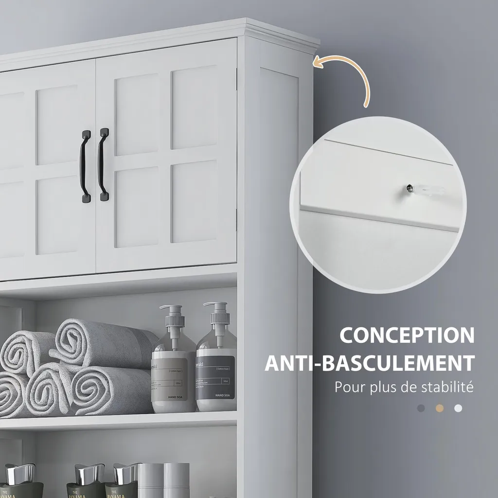 Optimisation espace salle de bain petit format meuble WC haut multi-usage - 9