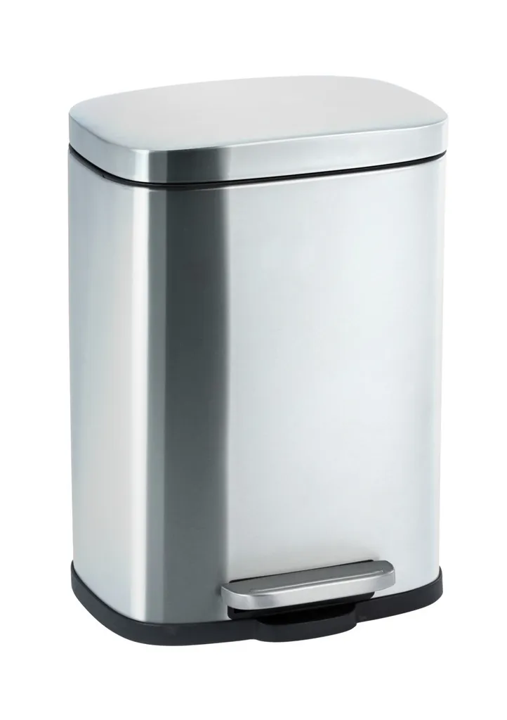 WENKO Leno Pattumiera Inox 5L | Chiusura Silenziosa Soft-Close