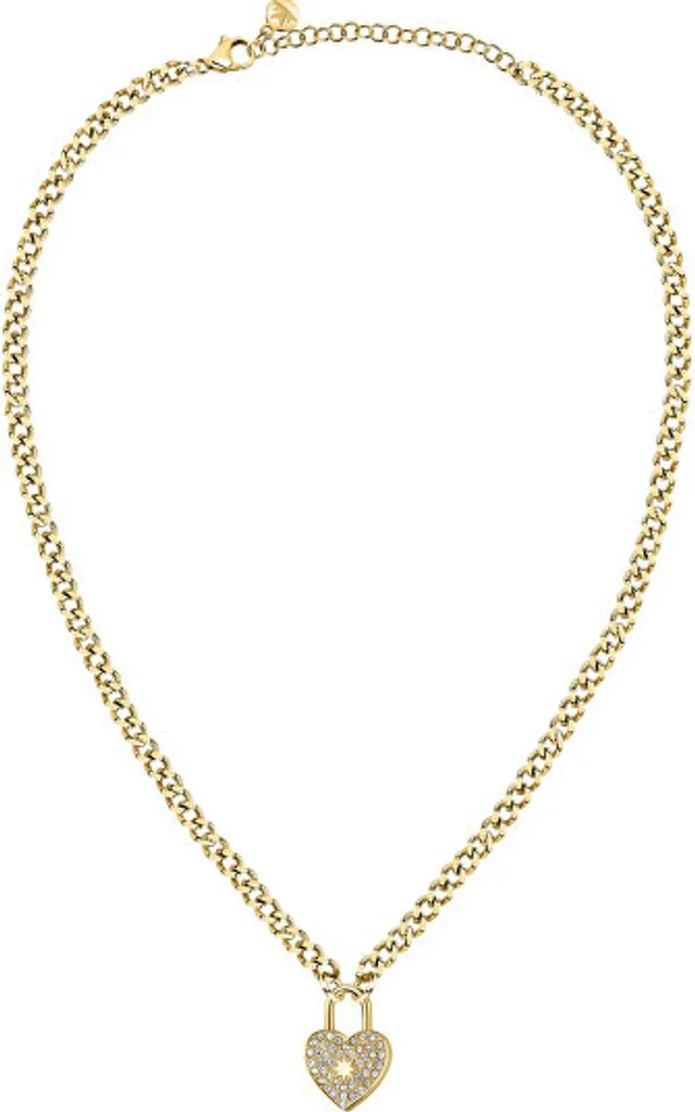 Collier doré romantique Abbraccio SABG25 orné de cristaux étincelants