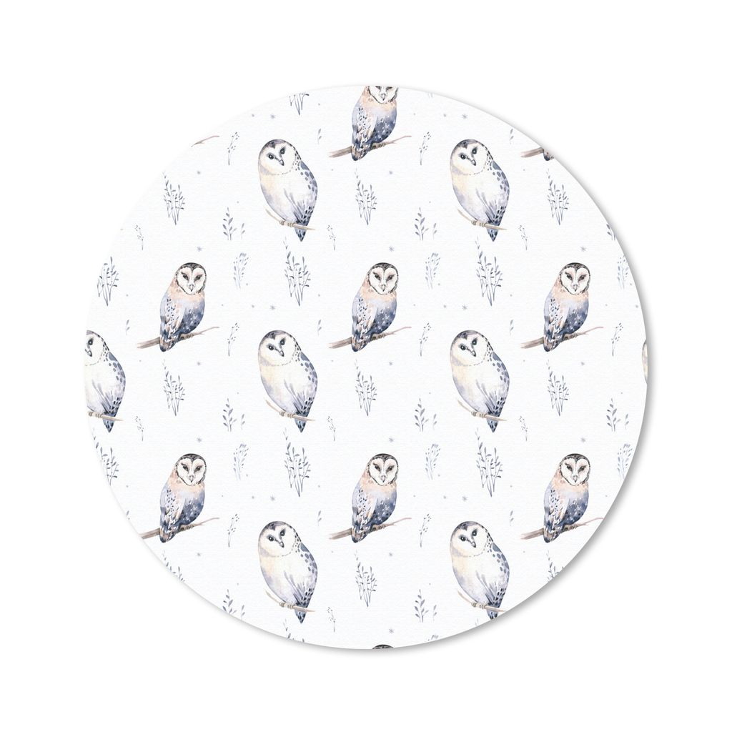 MuchoWow Mauspad Mousepad Winter - Muster - Eule 50x50 cm - Mousepads - Maus Mat - Pad - Mausunterlage - Vinyl