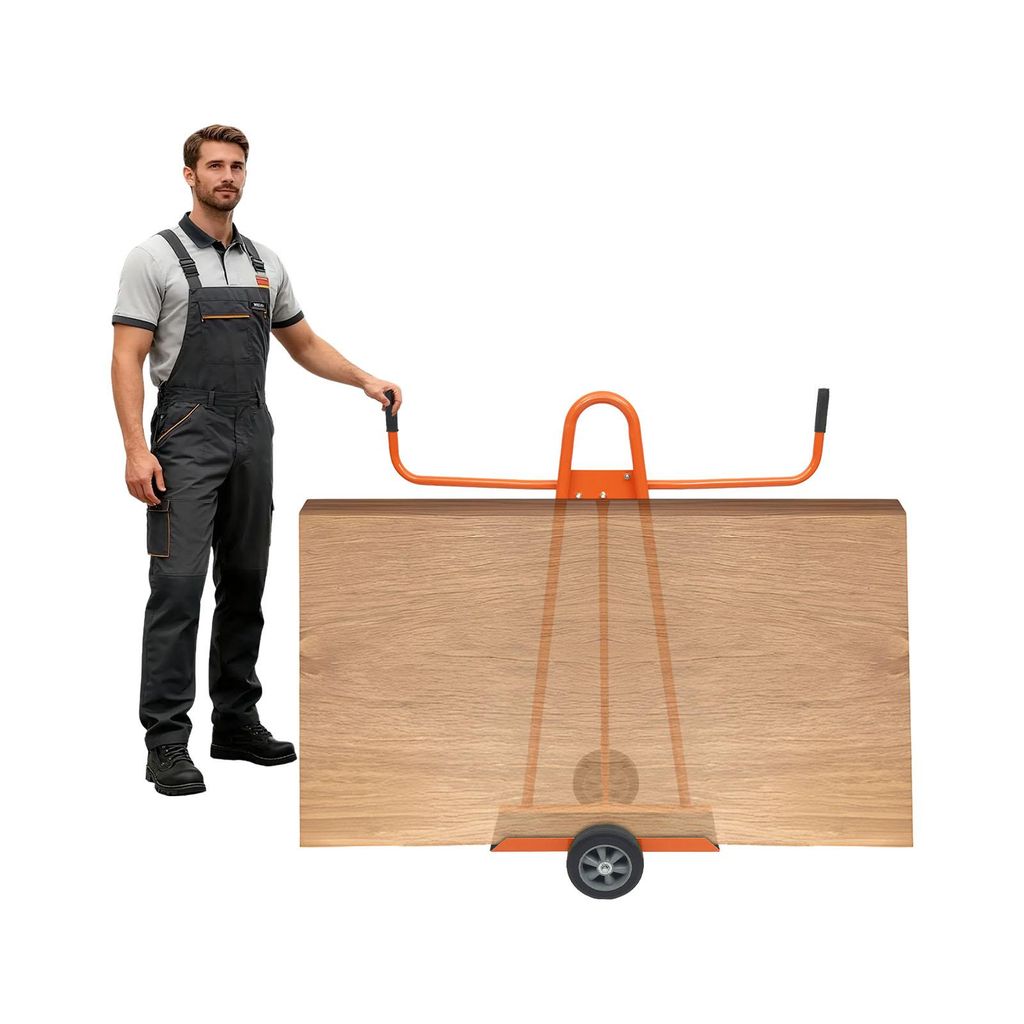 Plattenwagen mit 2 Vollgummirädern Tellerwagen Transporthilfe ca. 400kg (Orange)