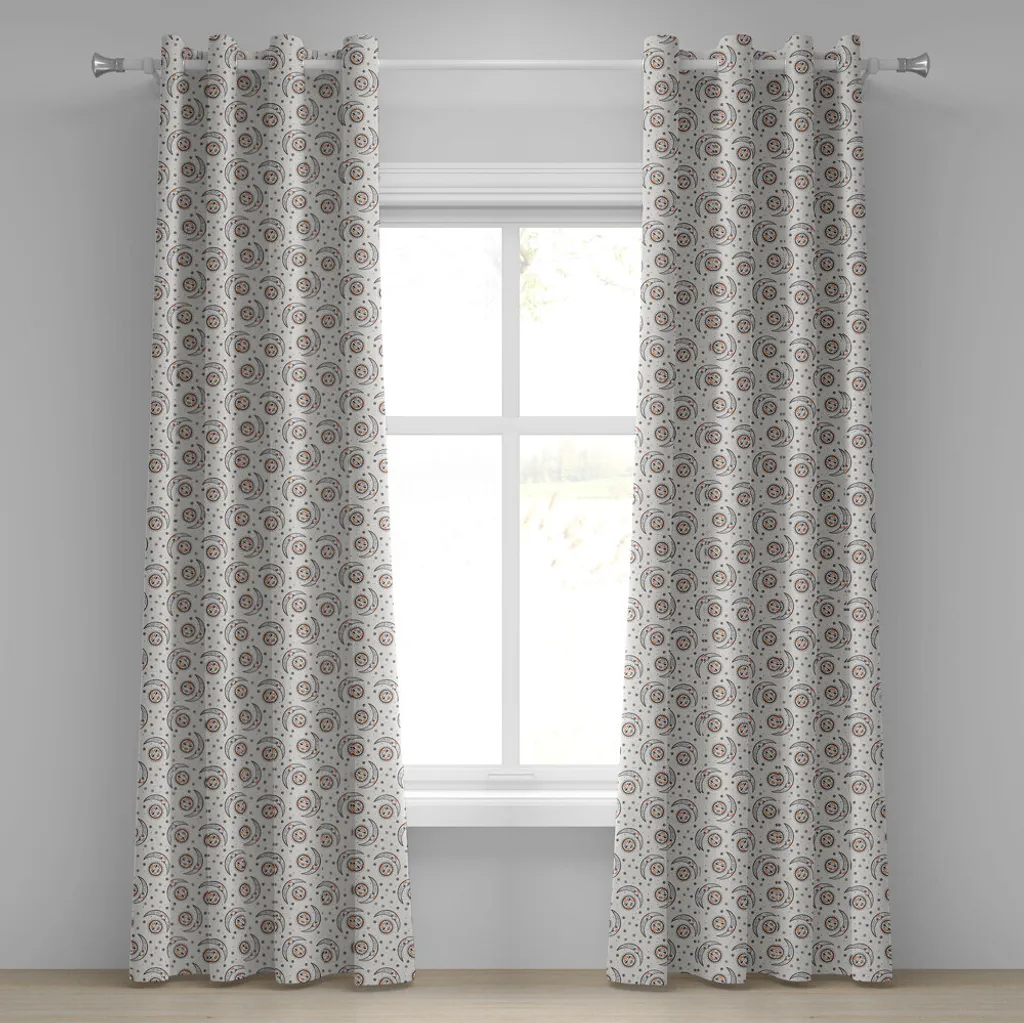 Rideaux décoratifs à 2 panneaux motif céleste bohème 280 x 175 cm