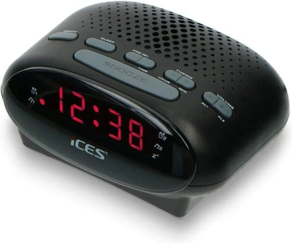 Radio-réveil numérique noir doté d'une prise USB de charge utile