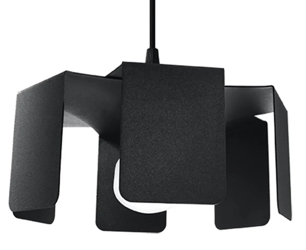 Sollux Lighting TULIP Lampe Pendante Noire en Acier E27 15W 110x24cm