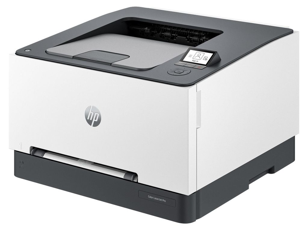 A studio shot of an HP Color LaserJet Pro printer.