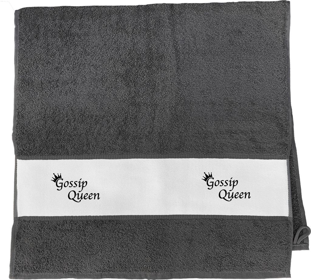 Huuraa Handtuch Gossip Queen Krone 50x100cm Graphite Baumwolle Handtuch Geschenkidee