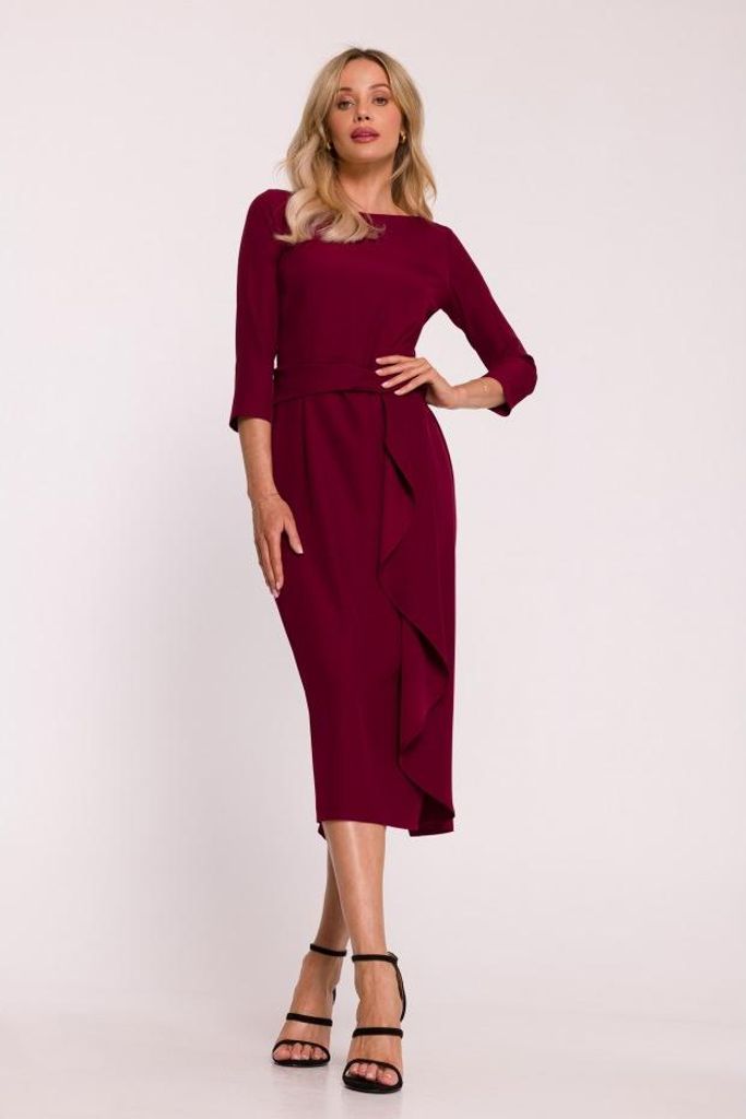 BeWear Midikleid für Frauen Quf S425 bordo S